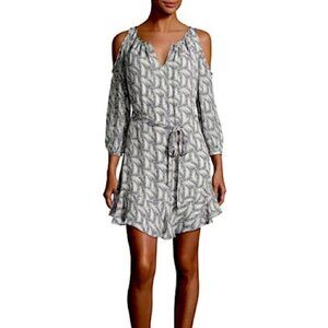 NWT Joie | 100% Silk Isaline Cold Shoulder Feather Mini Dress - Size M